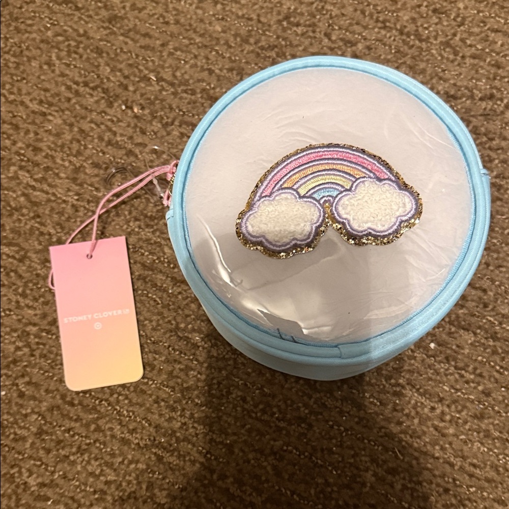 NWT Stoney Clover Lane x Target Light Blue Rainbow Cloud Cosmetic Pouch